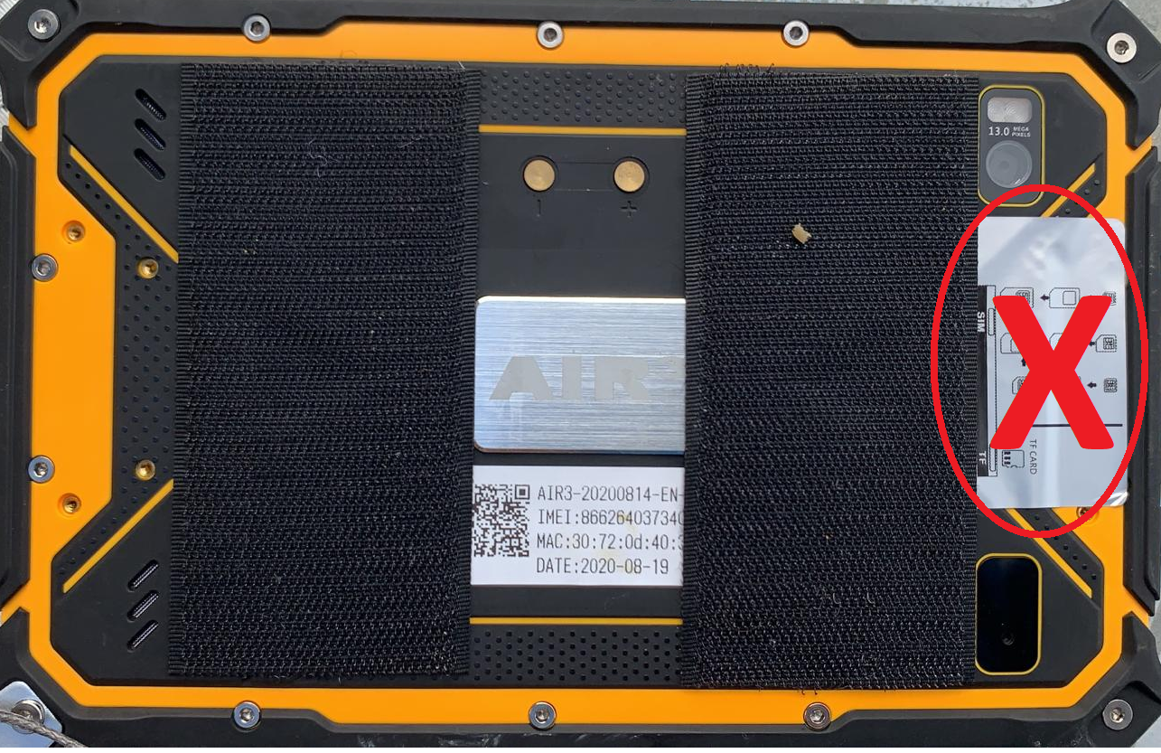 Sticker covering GPS antenna