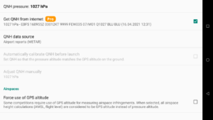 Altimeter and QNH get from internet-Metar