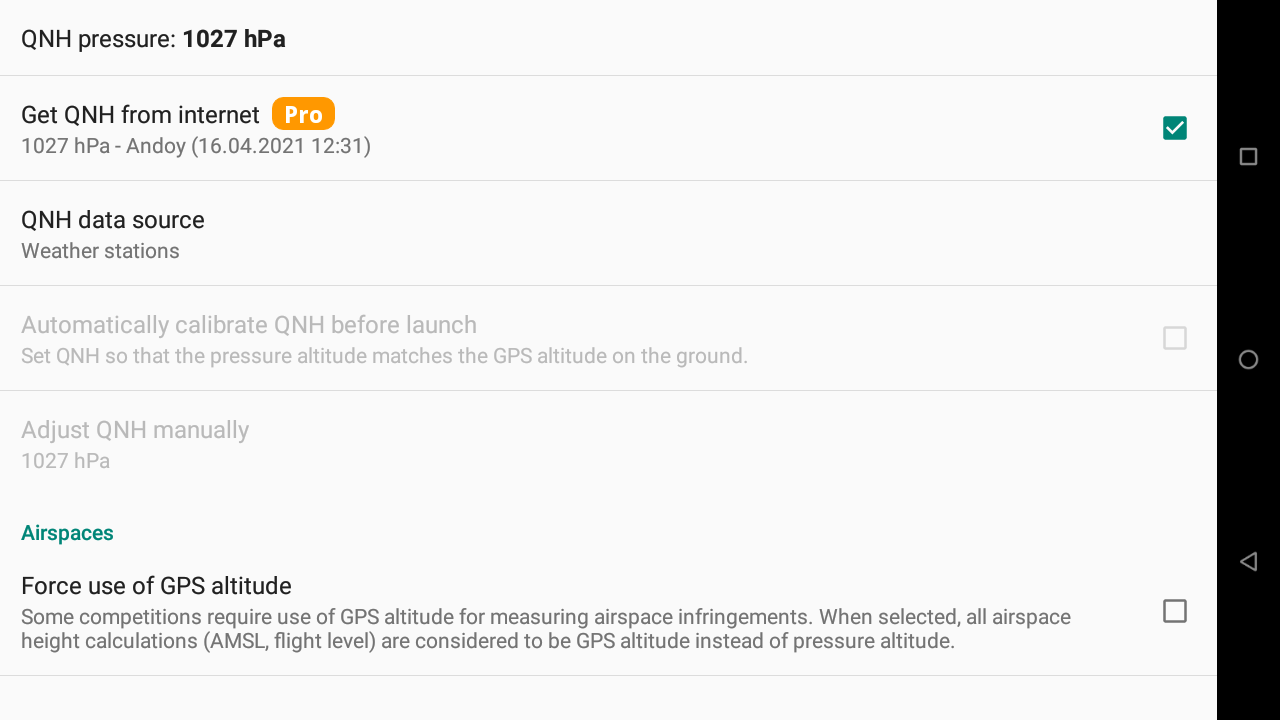 Altimeter and QNH get from internet