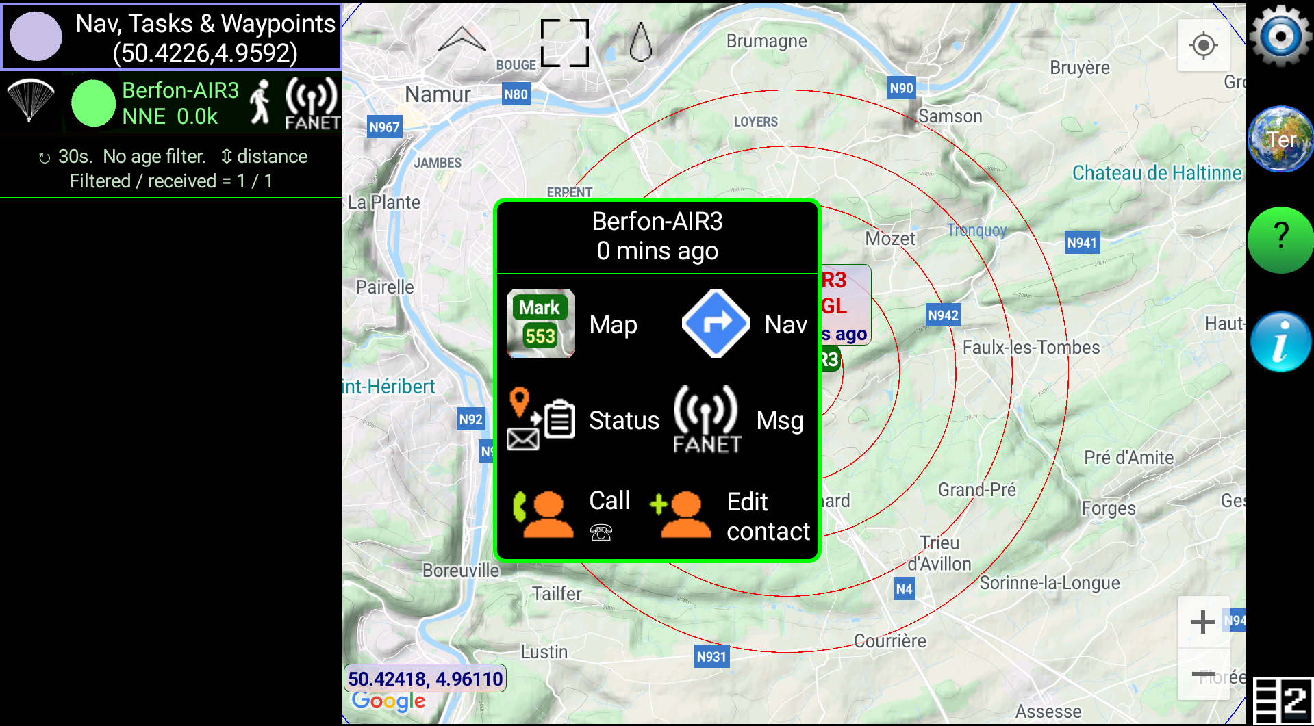 XC Guide communicating with aircraft