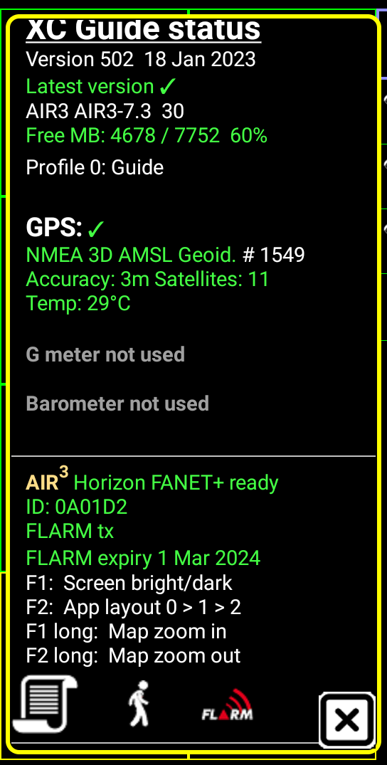 XC Guide info window