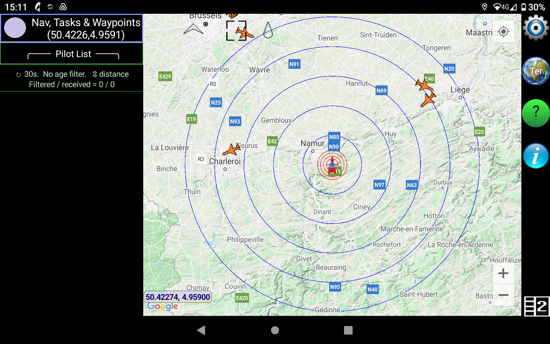 XC guide ADSB traffic