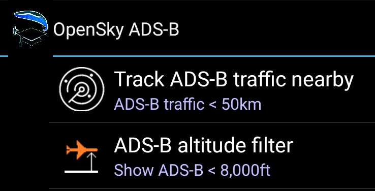 xc guide adsb settings