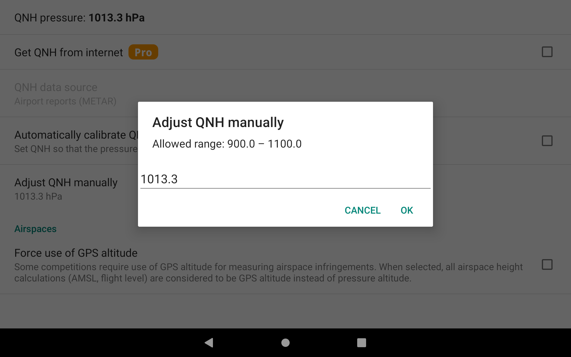 Manual QNH