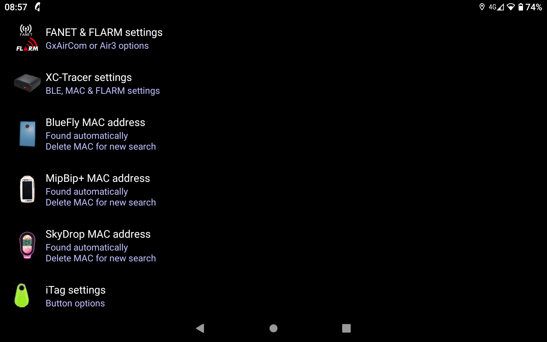 Connected devices settings
