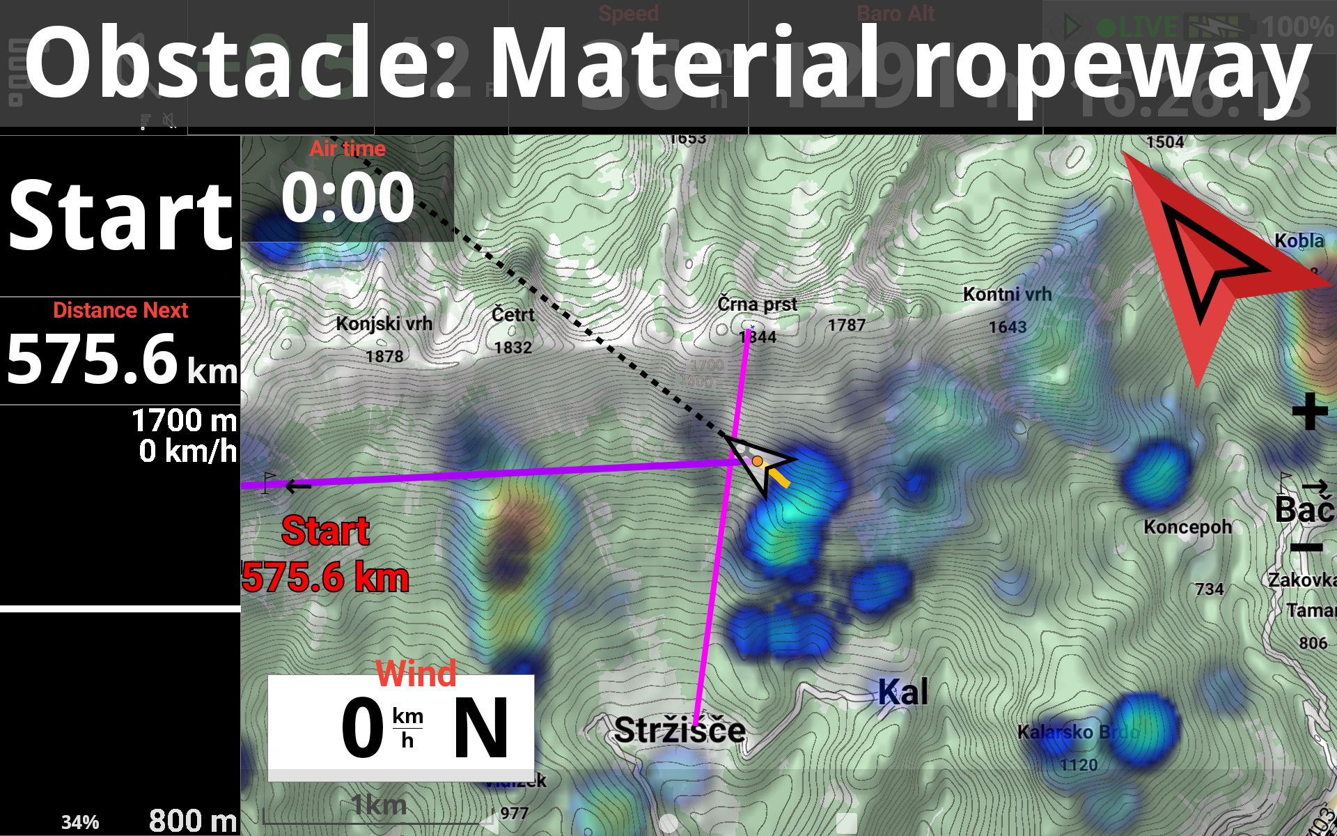 Obstacles warning and alert without map widget alert