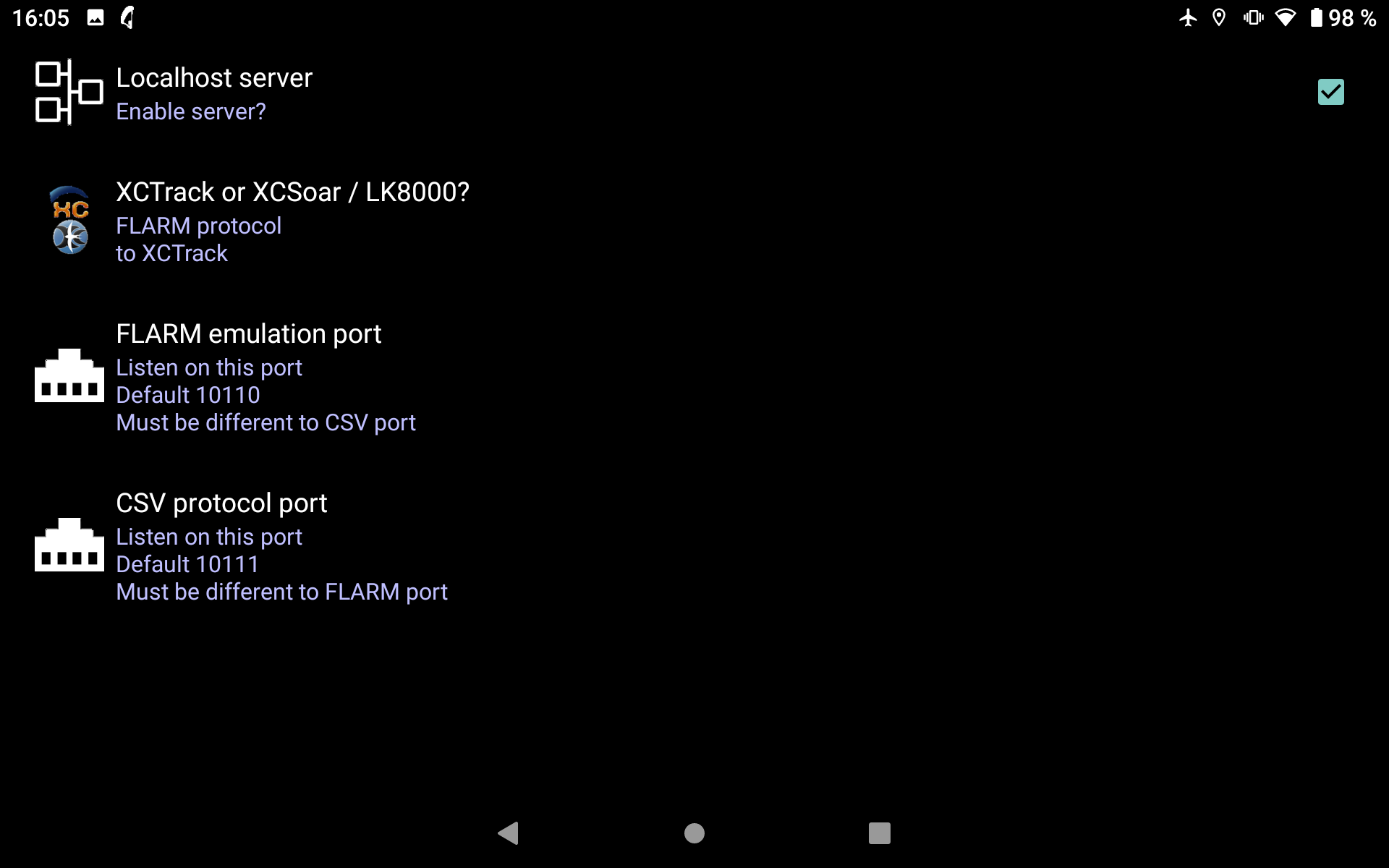 Localost server enabled