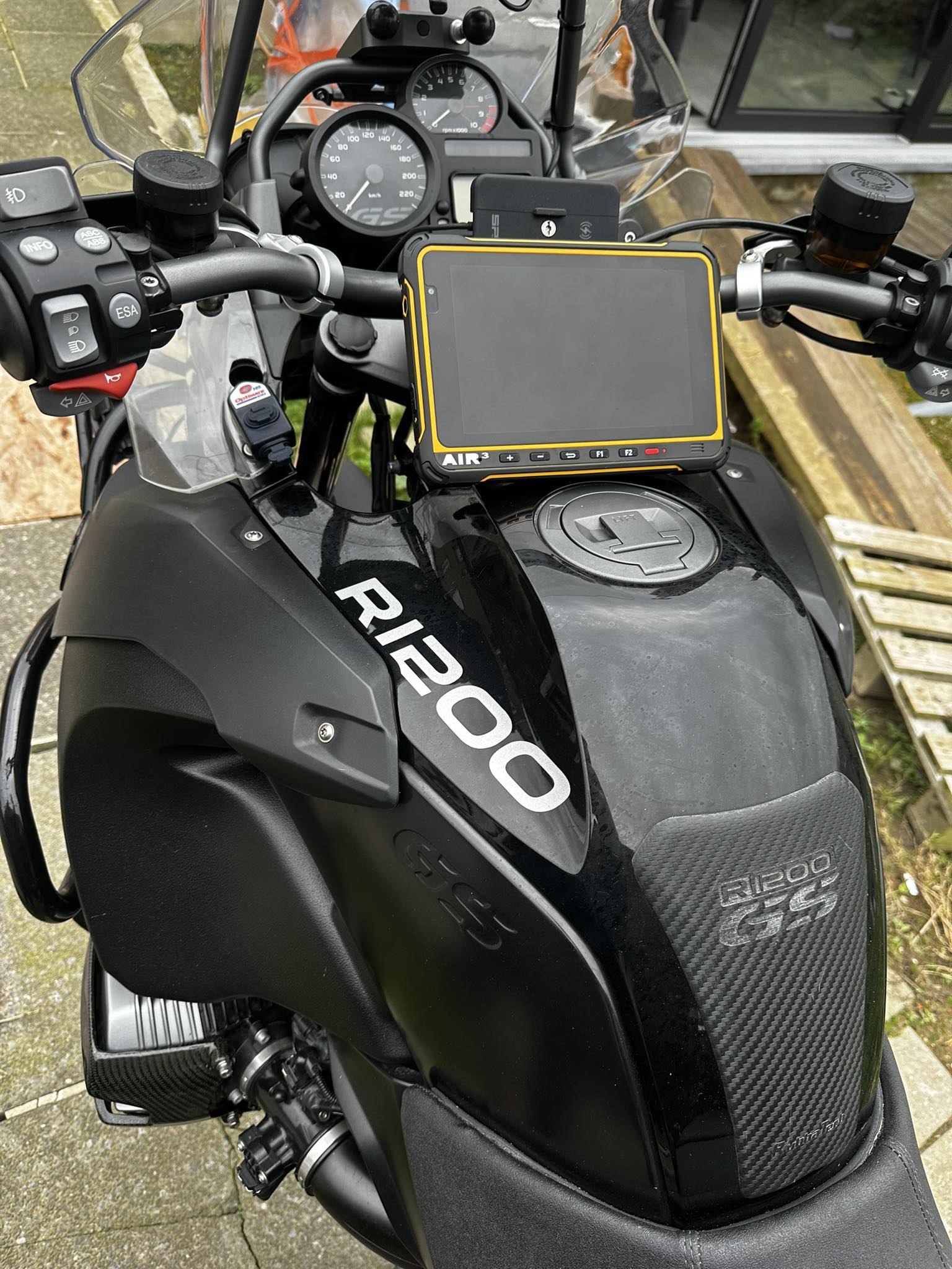 On motorbike